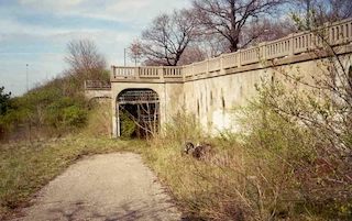 road above railroad tracks